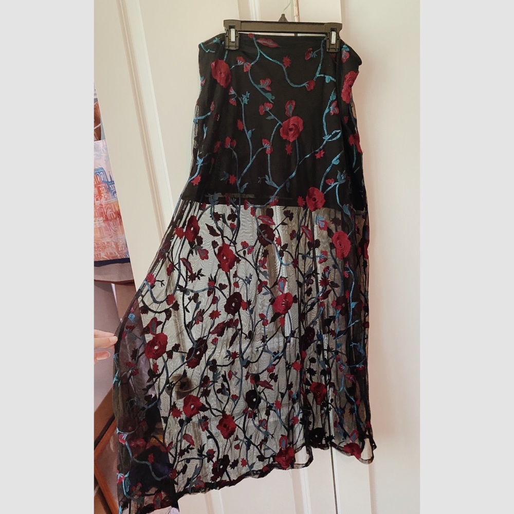 Sheet Embroidered Maxi Skirt